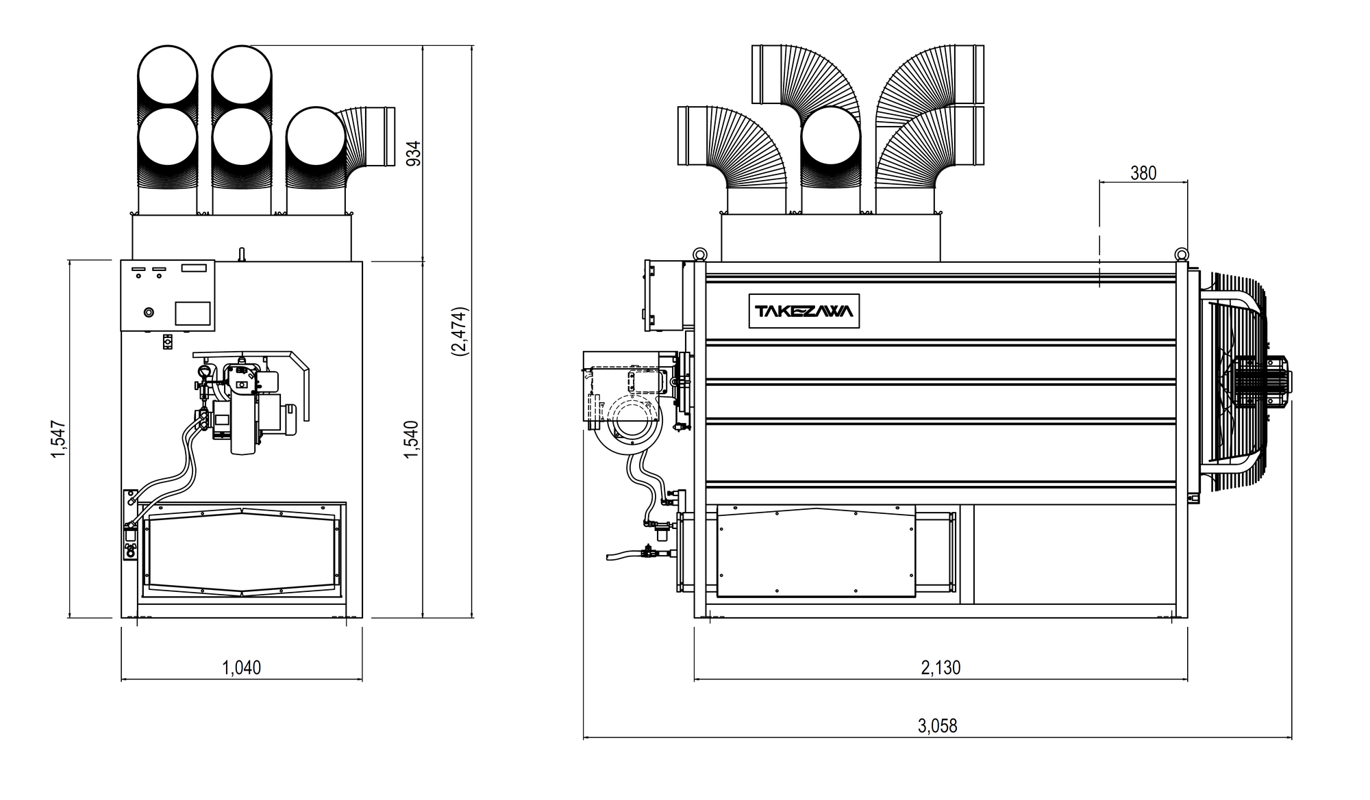 FOH-5020S-PW 外形図（画像）