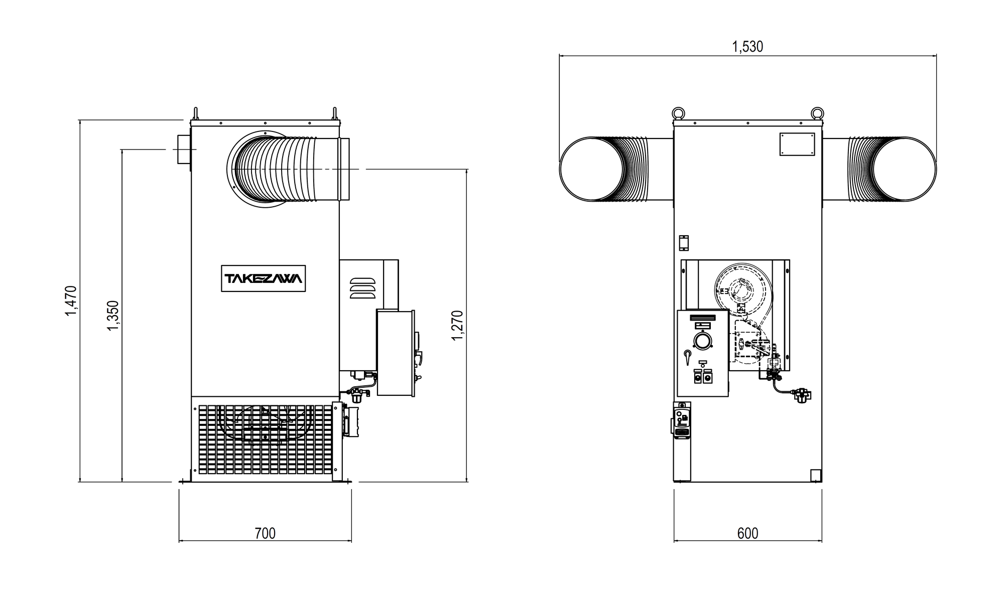 FOH-100KS 外形図(画像) FOH-100KS 外形図(画像)