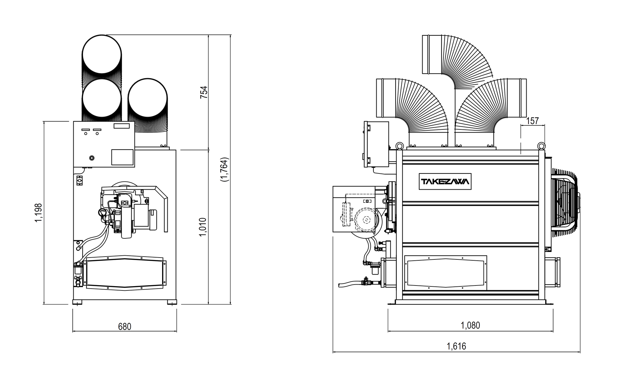 FOH-1020S-PW 外形図（画像）