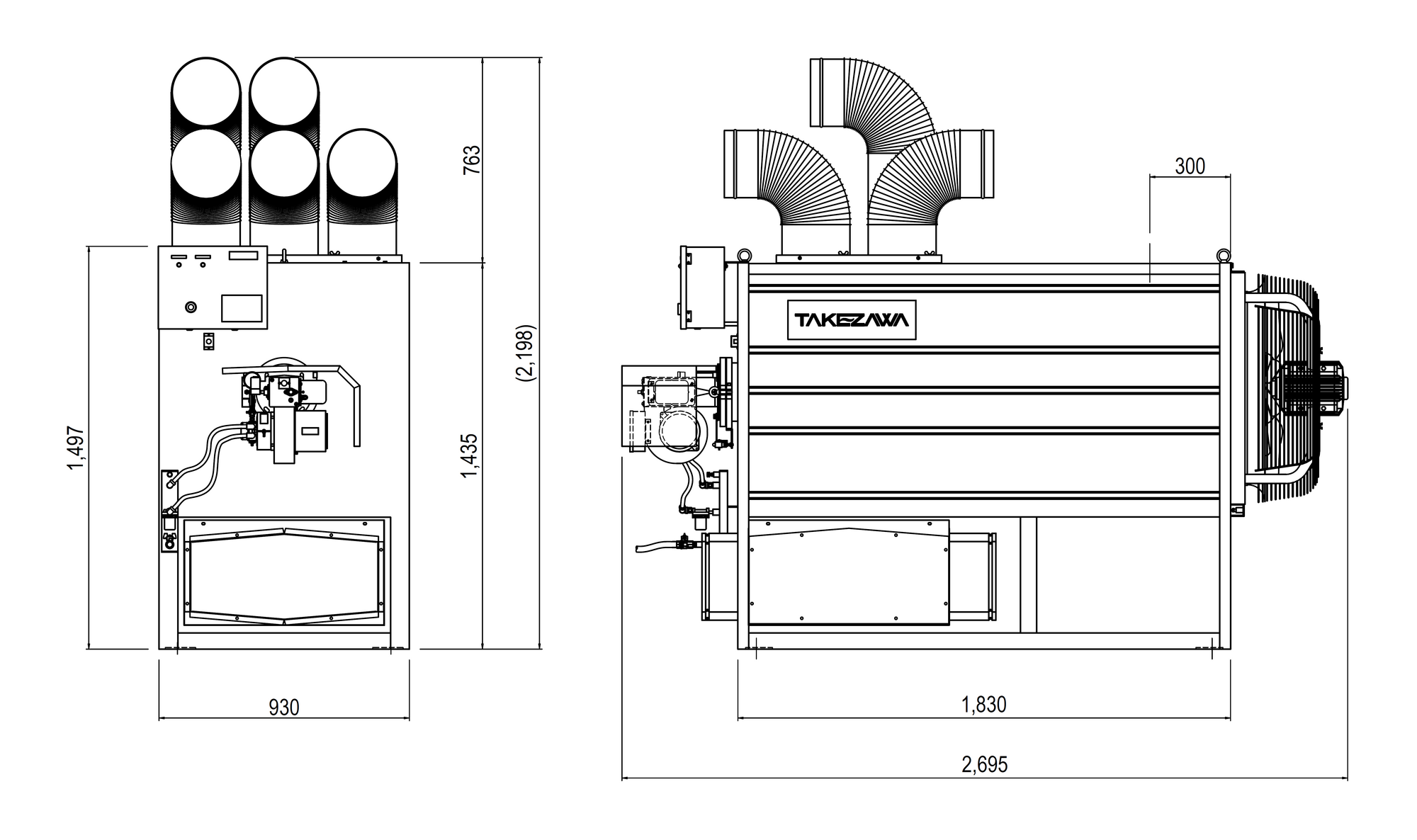 FOH-4020S-PW 外形図（画像）