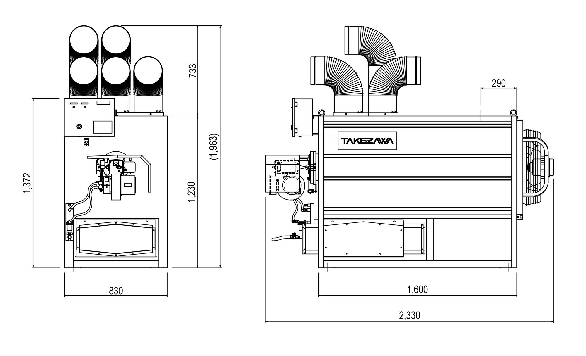 FOH-3020S-PW 外形図（画像）